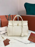 Loom Leather Tote Bag in White