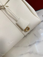 Loom Leather Tote Bag in White