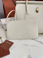 Loom Leather Tote Bag in White