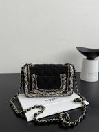25 Tweed Flap Shoulder Bag