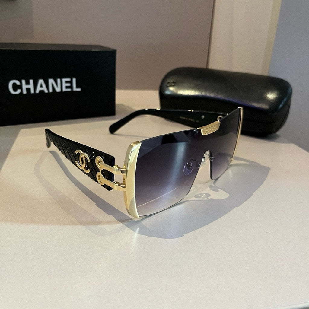 Black & Gold Shield Sunglasses