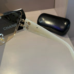 White & Gold Shield Sunglasses