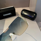 White & Gold Shield Sunglasses