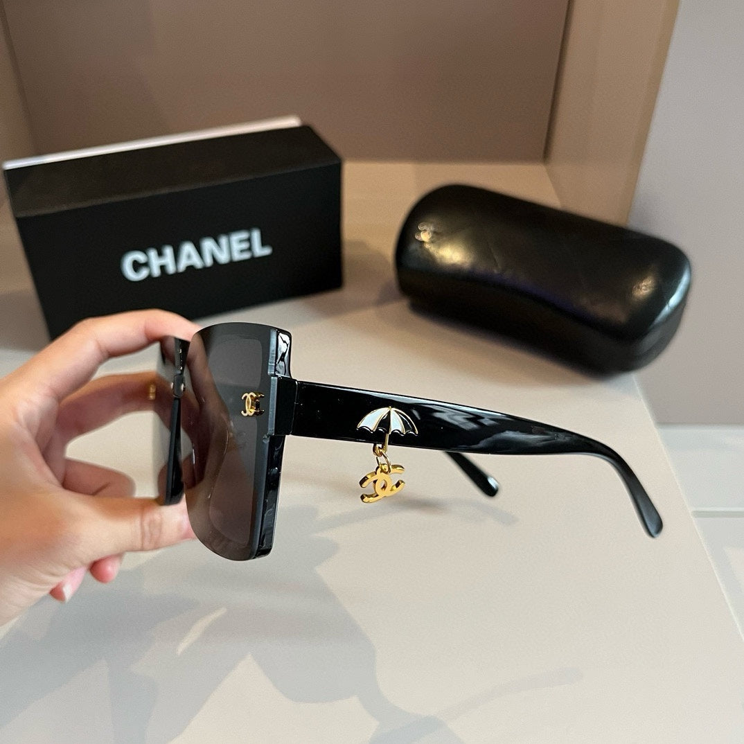 Black & Gold Drop-Logo Sunglasses