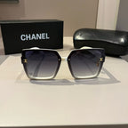 White & Gold Drop-Logo Sunglasses