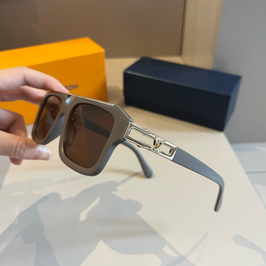 Metal Accented Square Sunglasses