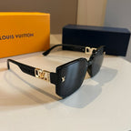 Crystal Detail Black Square Sunglasses