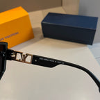 Crystal Detail Black Square Sunglasses