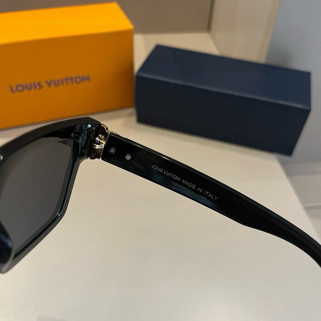 Classic Black Monogram Square Sunglasses