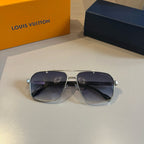 Silver Frame Gradient Aviator Sunglasses