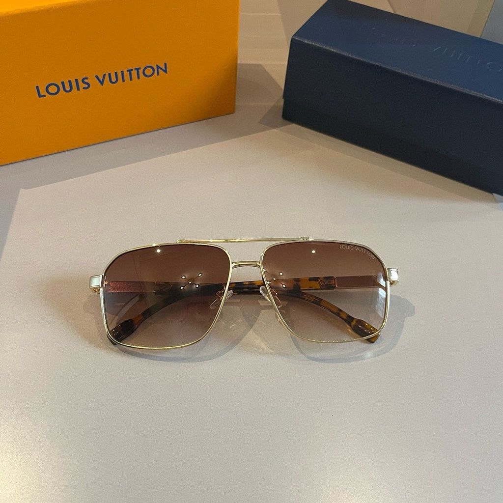 Gold Frame Tortoise Temple Sunglasses
