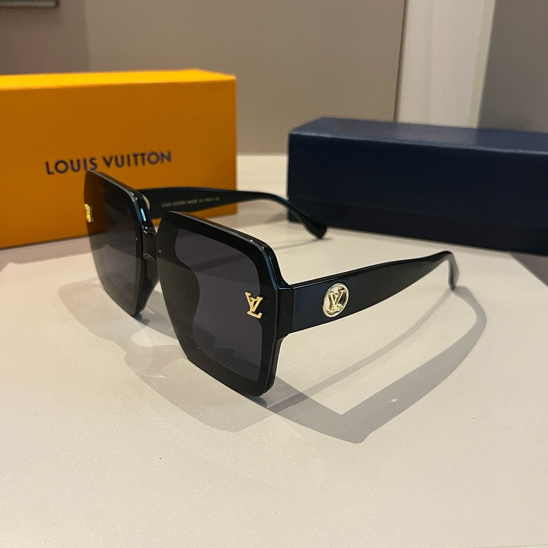 Ivory Black Frame Monogram Sunglasses