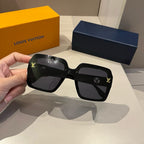 Ivory Black Frame Monogram Sunglasses
