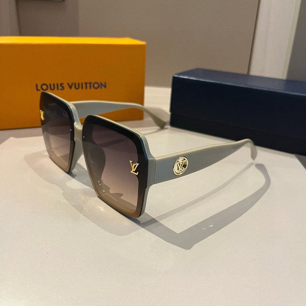 Ivory Matte Frame Monogram Sunglasses