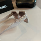 Taupe Chain-Detail Oversized Square Sunglasses