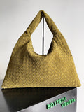 Woven Leather Oversized Hobo Shoulder Bag