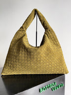 Woven Leather Oversized Hobo Shoulder Bag