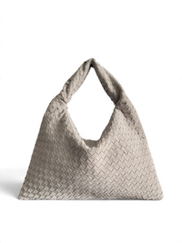 Woven Leather Oversized Hobo Shoulder Bag
