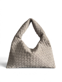 Woven Leather Medium Hobo Shoulder Bag