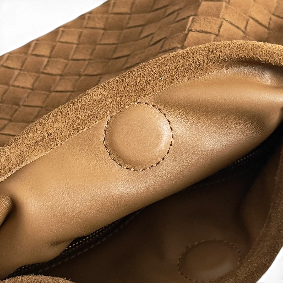 Woven Leather Medium Hobo Shoulder Bag