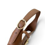 SWORD LUXURY Jackie 1961 Small Hobo çanta, pürüzsüz kahverengi deri detaylı ayarlanabilir omuz askısı ve altın toka.