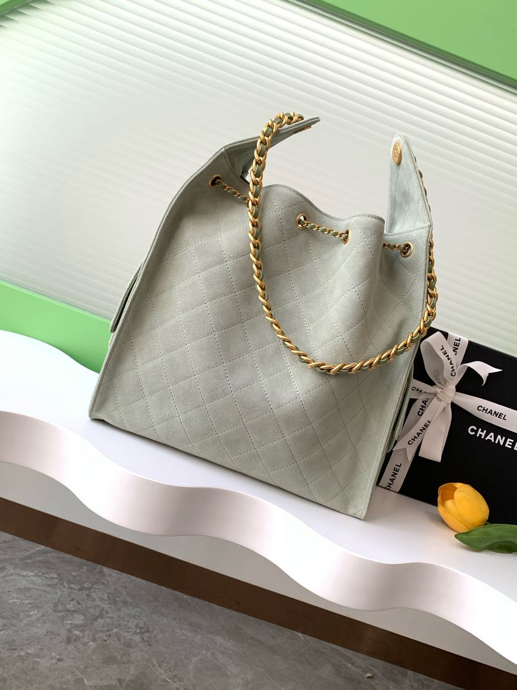 25 Large Suede Bucket Bag