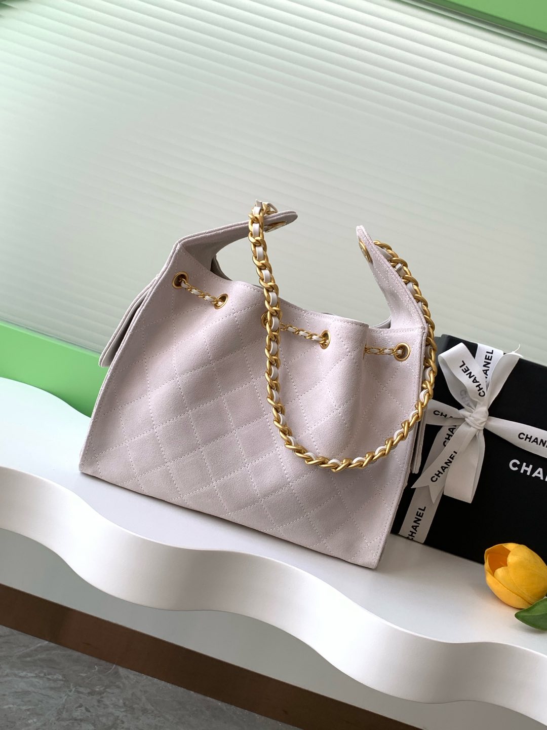 25 Medium Suede Bucket Bag