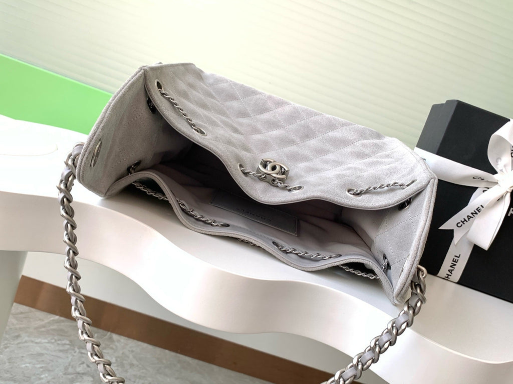 25 Medium Suede Bucket Bag