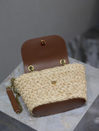 Mini Manon Straw & Leather Bag