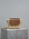 Mini Manon Straw & Leather Bag