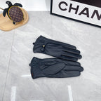 Leather Bow Detail Gloves