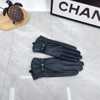 Leather Bow Detail Gloves