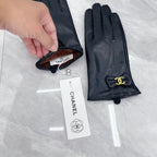 Leather Bow Detail Gloves