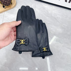 Leather Bow Detail Gloves
