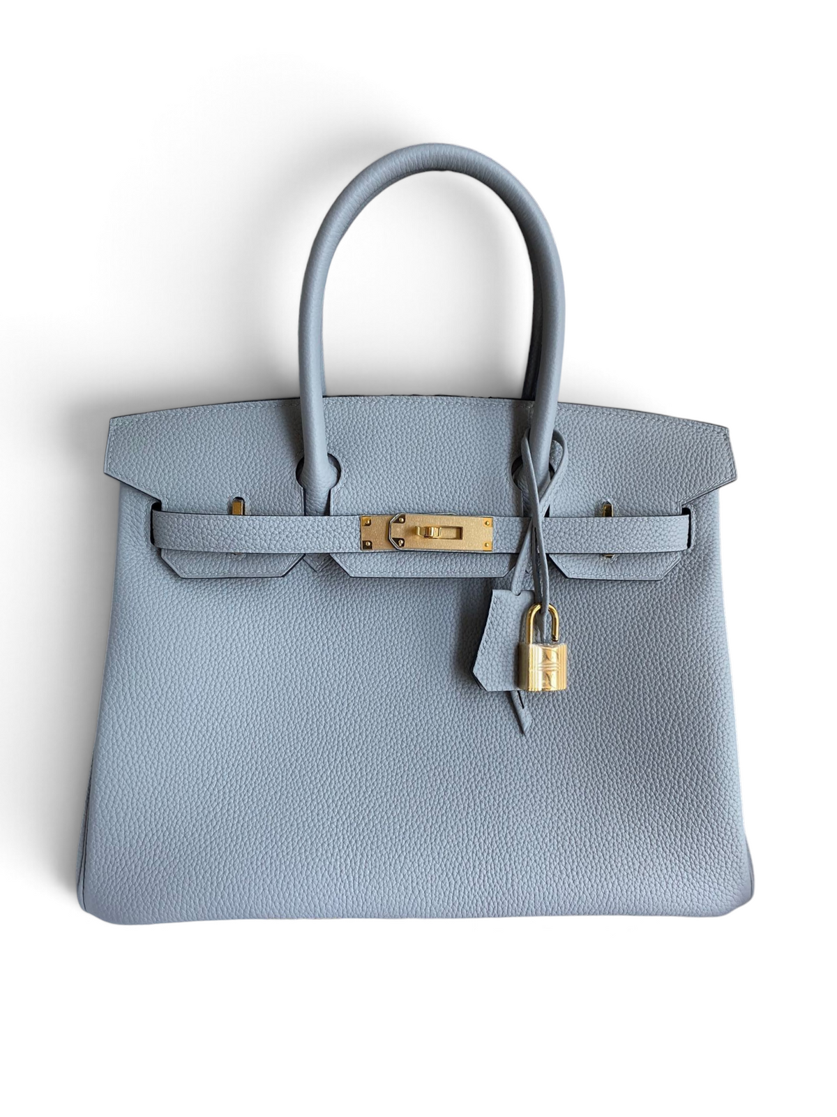 SWORD LUXURY marka, altın donanımlı, gri Togo deri Hermès Birkin 30 çanta, kutusu ve aksesuarlarıyla birlikte.