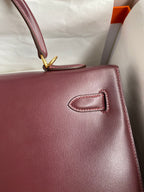 Kelly 32cm Box Leather Handbag