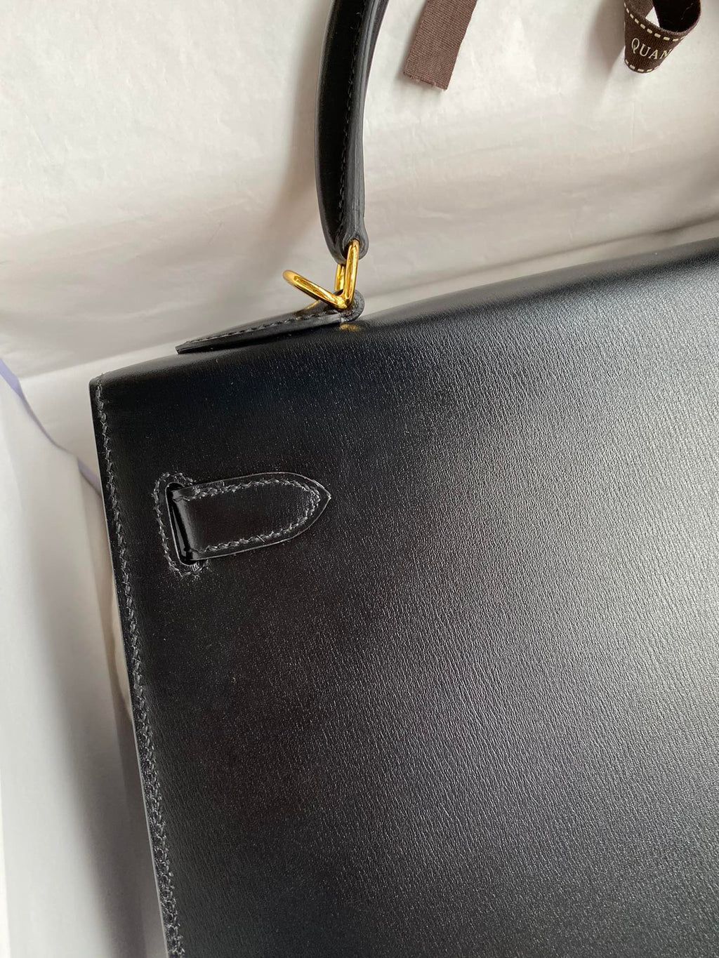 Kelly 32cm Box Leather Handbag