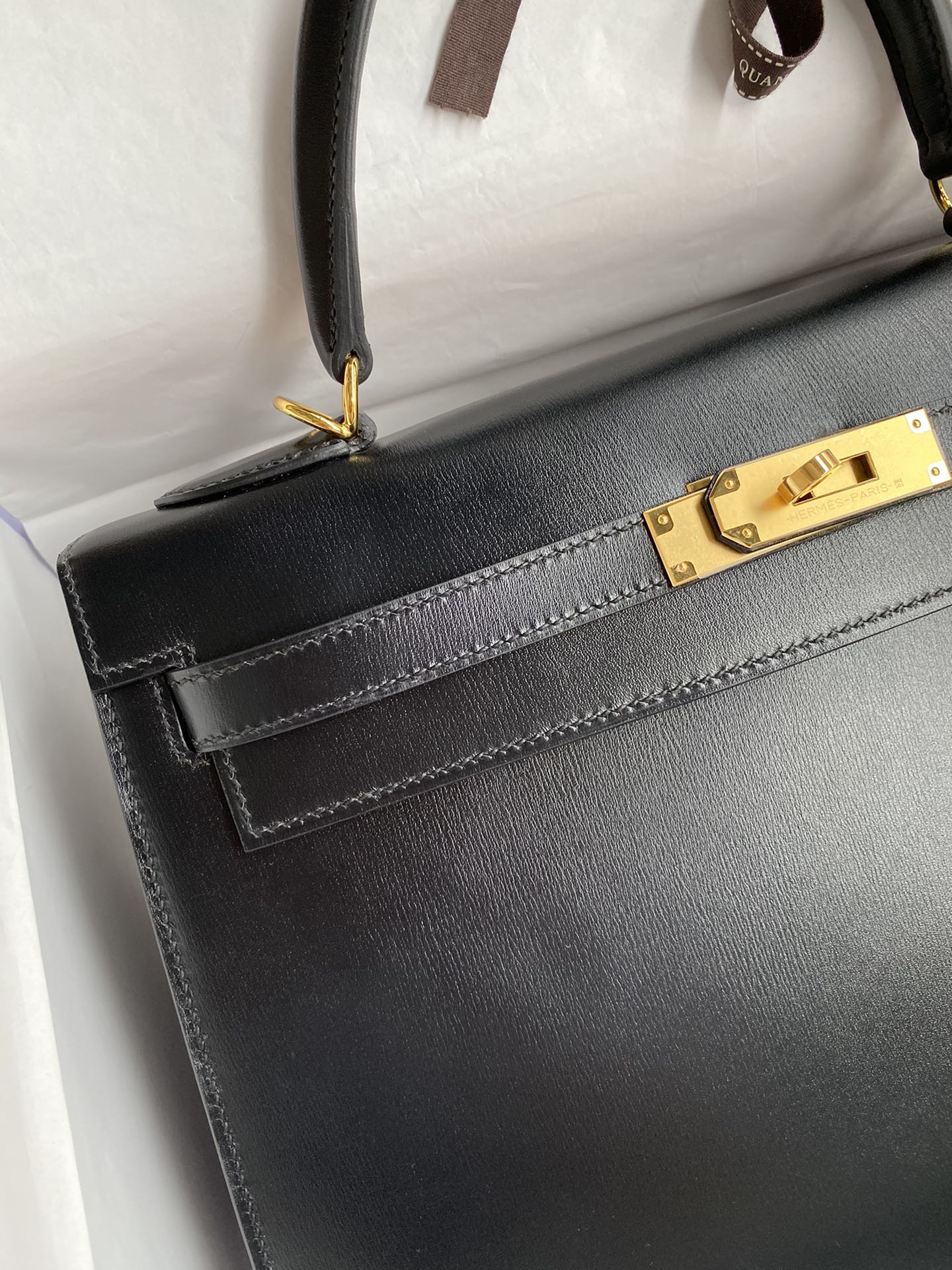 Kelly 32cm Box Leather Handbag