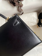 Mini Kelly 19cm Box Leather Handbag