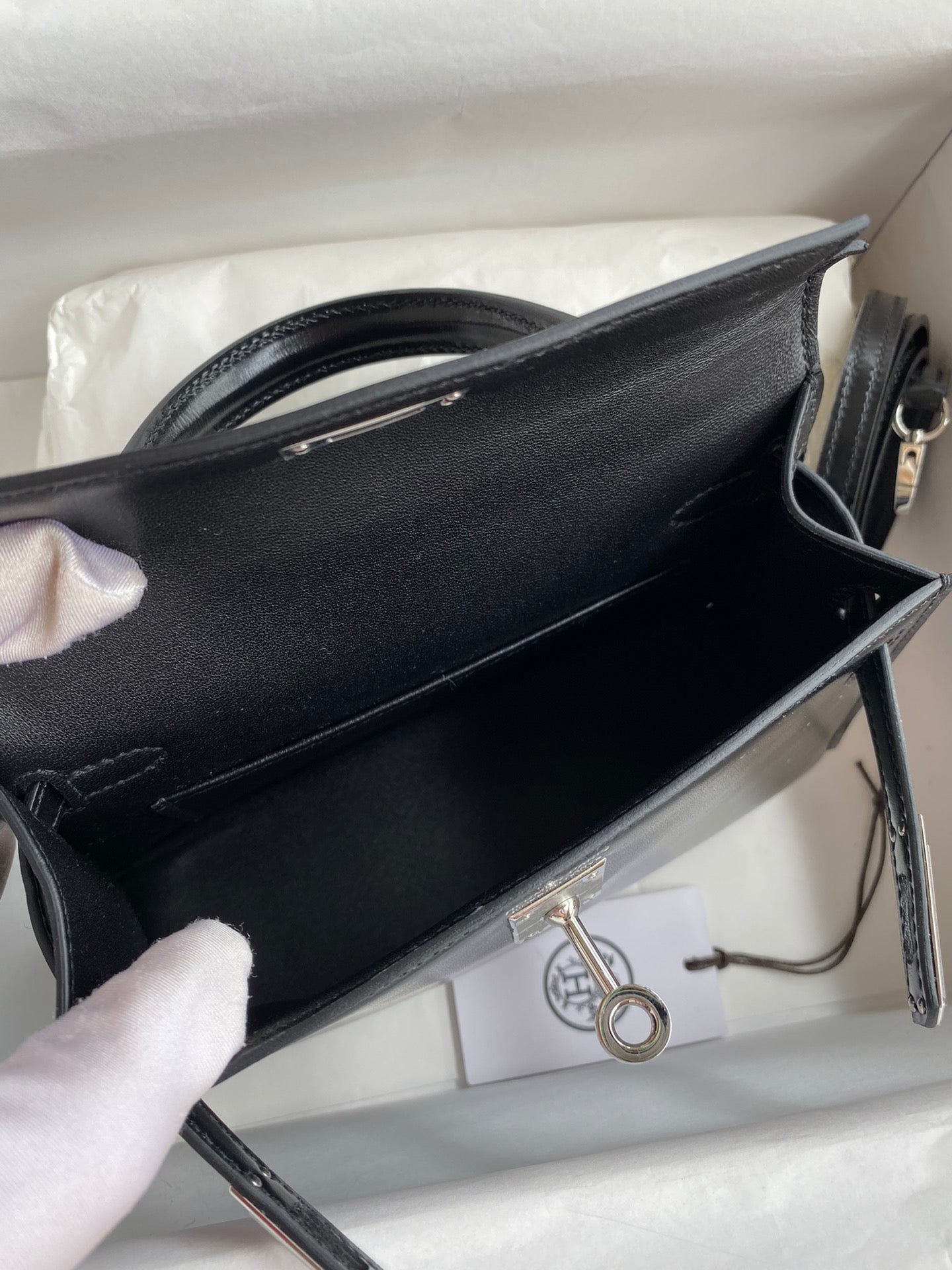 Mini Kelly 19cm Box Leather Handbag