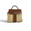 Kelly Picnic Bag 20 cm — Gold Brown / Silver Hardware image 1