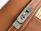Kelly Picnic Bag 20 cm — Gold Brown / Silver Hardware image 5