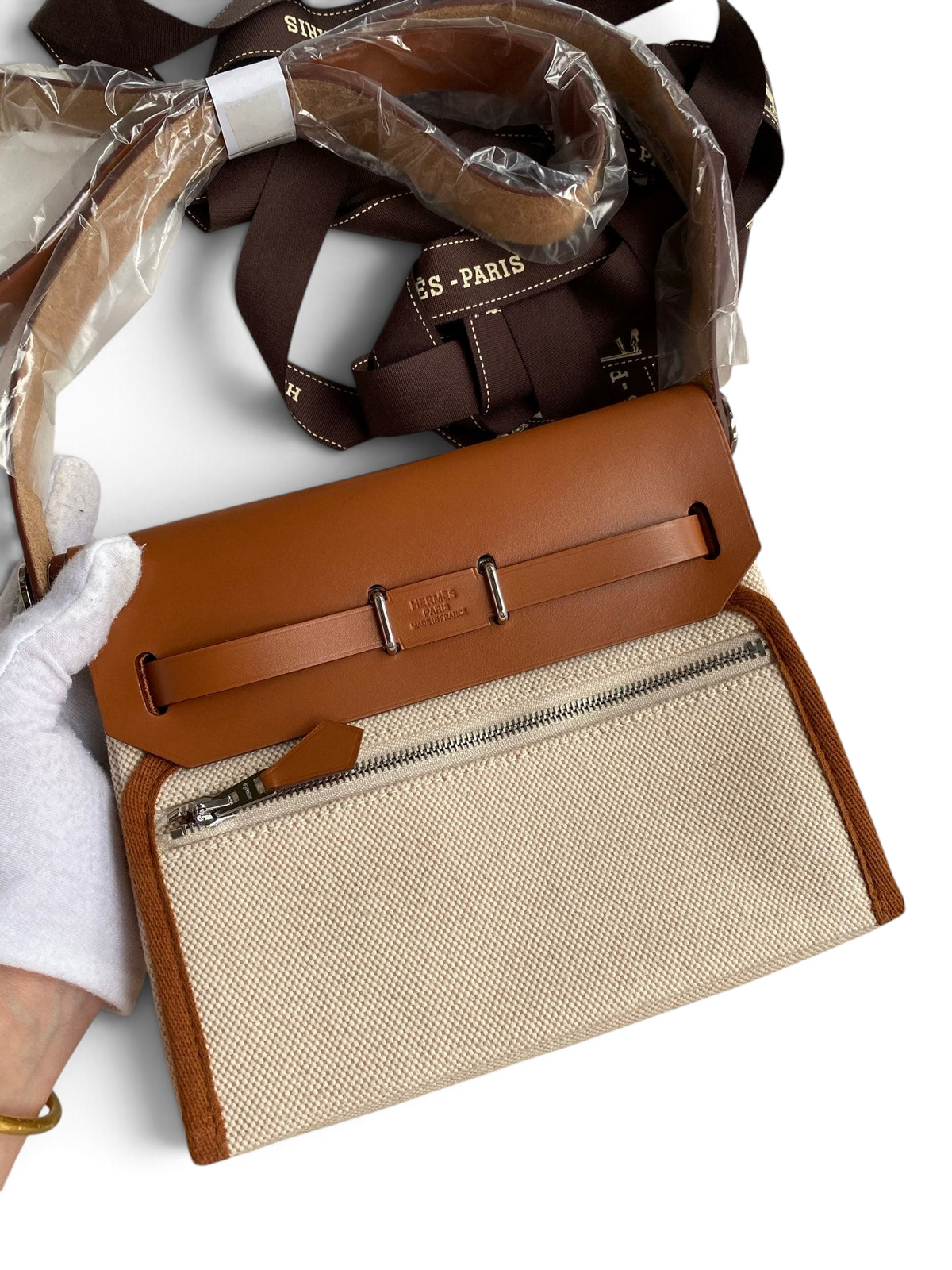 Mini Herbag 20 cm — Gold Brown / Silver Hardware image 2