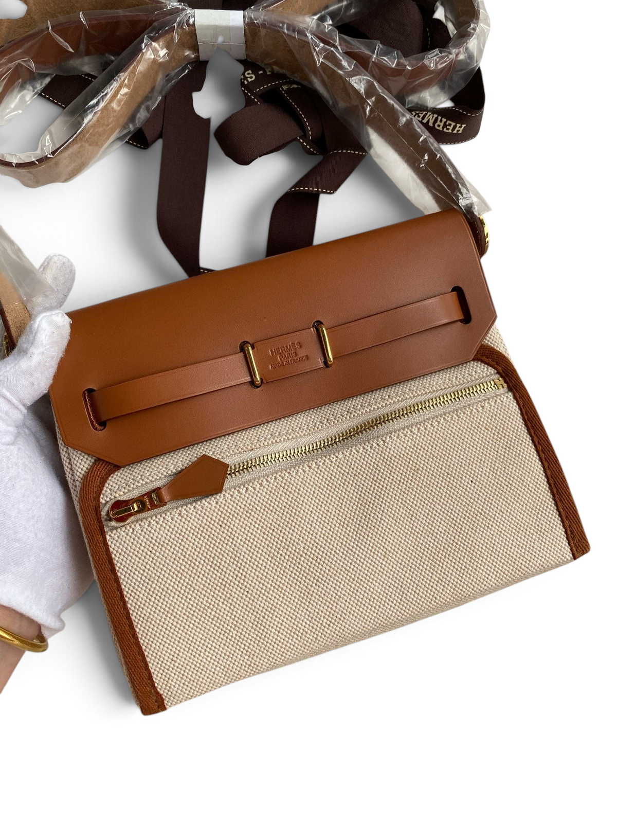 Mini Herbag 20 cm — Gold Brown / Gold Hardware image 2