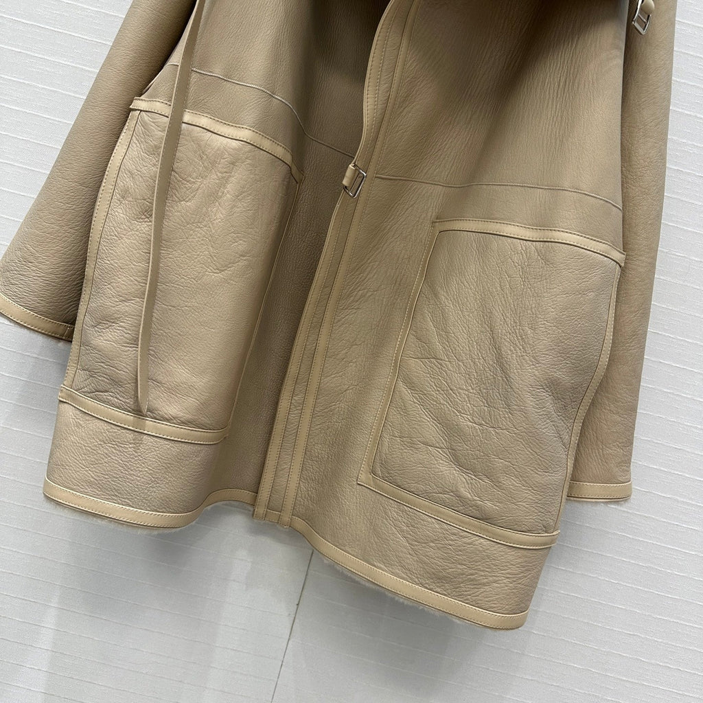 Shearling Reversible Coat – Sand Beige Edition