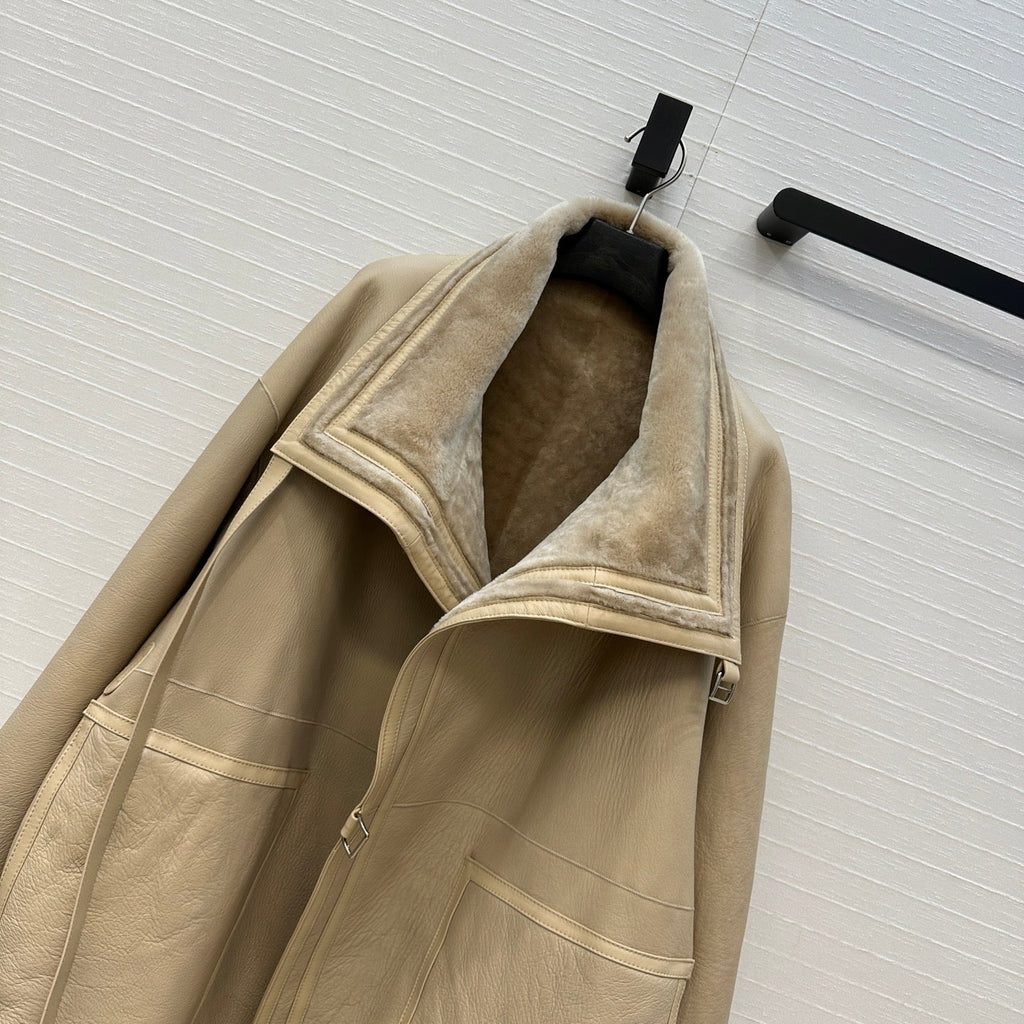 Shearling Reversible Coat – Sand Beige Edition