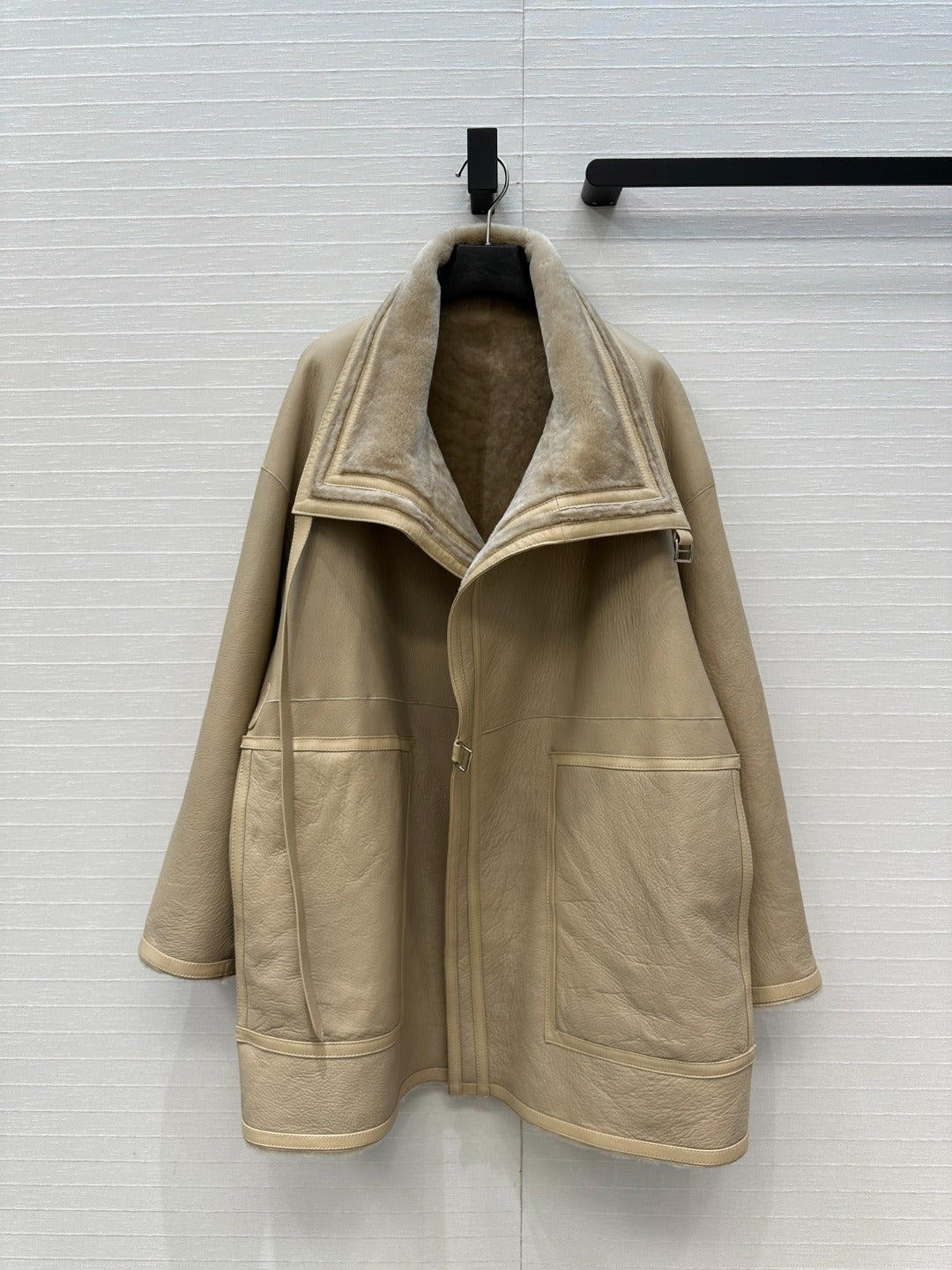 Shearling Reversible Coat – Sand Beige Edition