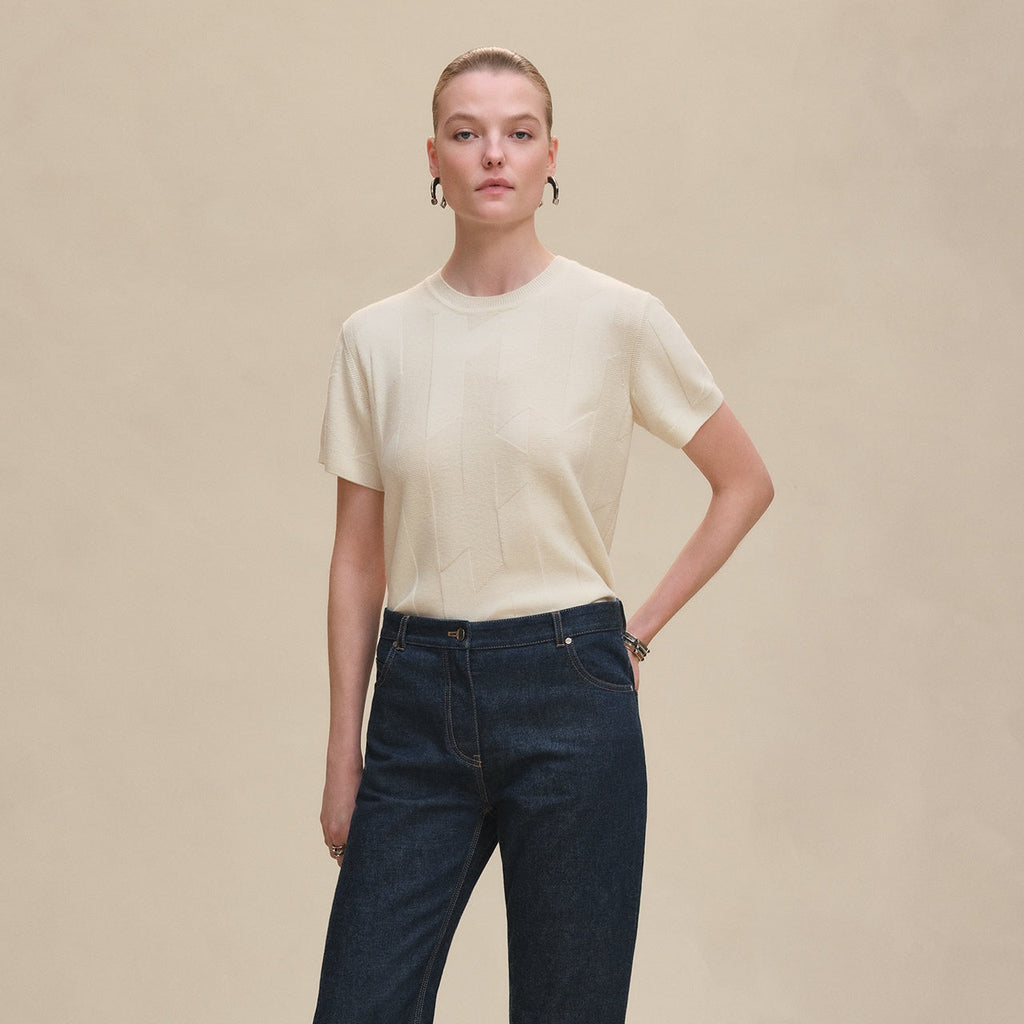 Fine Wool Knit T-Shirt – Coral Edition