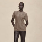 Fine Wool Knit T-Shirt – Coral Edition