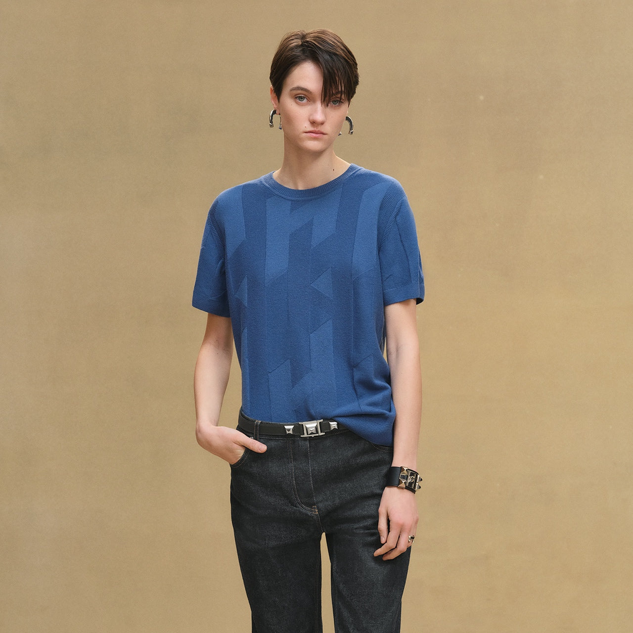Fine Wool Knit T-Shirt – Coral Edition